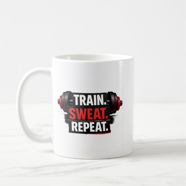 Caneca De Café Trem De suor Repetir design de academia (Esquerda)