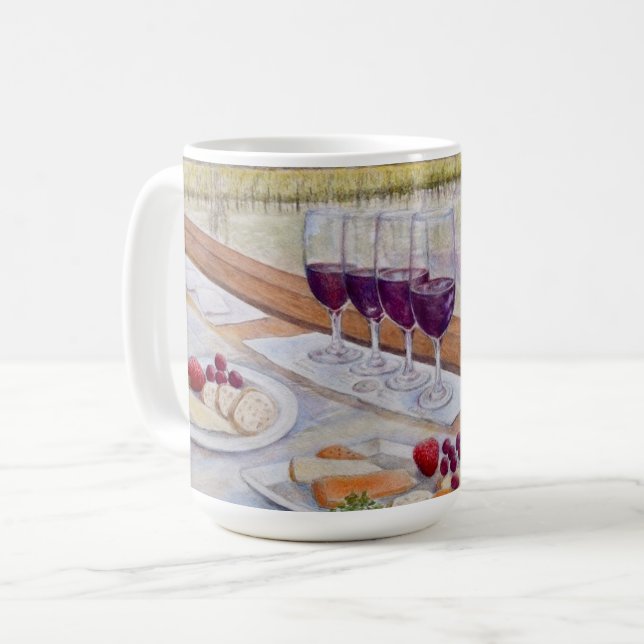 Caneca De Café Trem de Vinho Hora Feliz (Frente Esquerda)