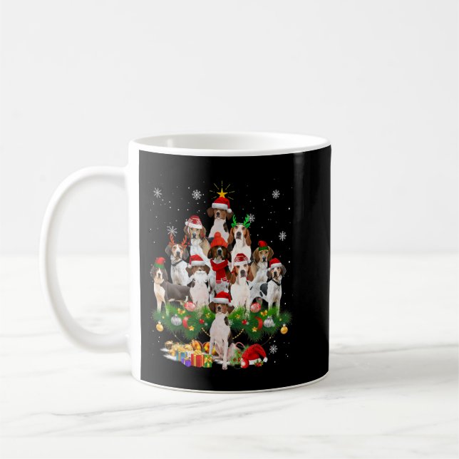 Caneca De Café Tremendo Walker Coonhound Árvore de Natal Cachorro (Esquerda)