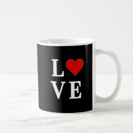 Caneca De Café Trendência Moderna do Coração do Amor Negro