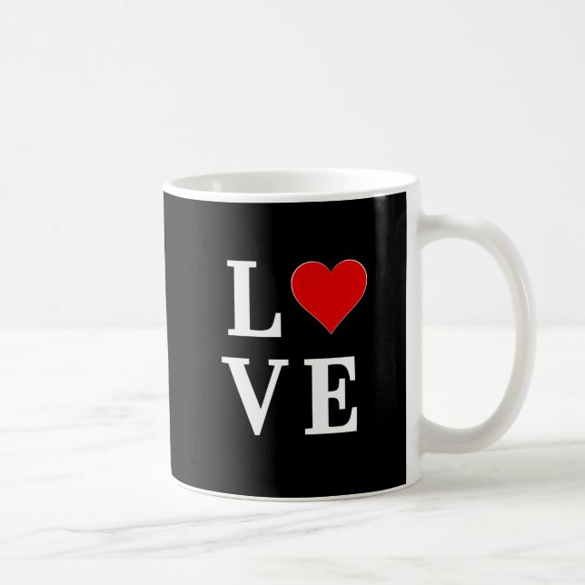 Caneca De Café Trendência Moderna do Coração do Amor Negro (Direita)
