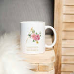 Caneca De Café Trendente Dourada Watercolor Flower - Letra A | Mo<br><div class="desc">Trendente Dourada Watercolor Flower - Letra A | Monograma</div>