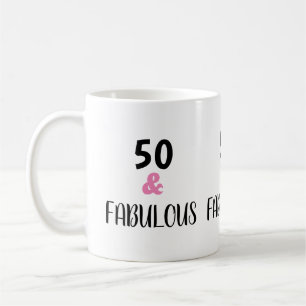 Caneca De Café Trendy 50 E Fabulosa Festa de aniversário De Texto