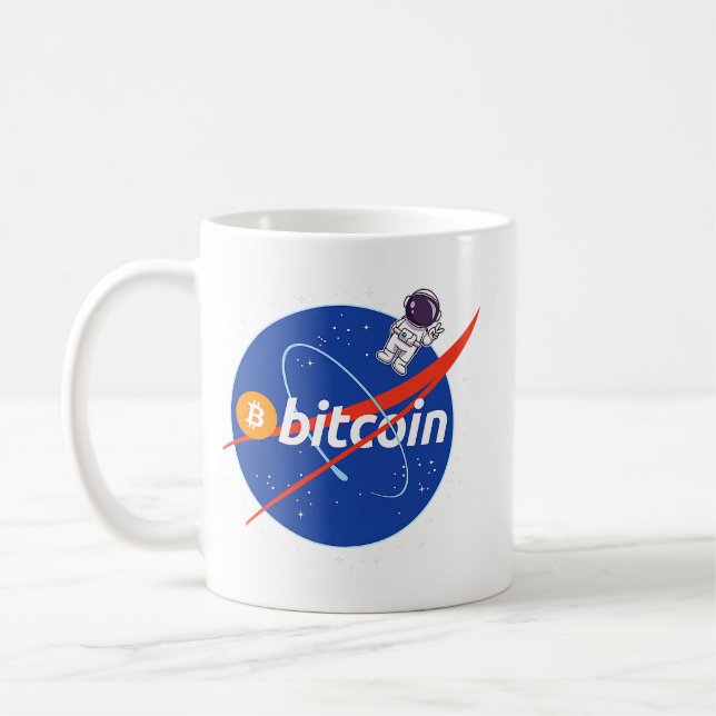 Caneca De Café Trendy Bitmoney Astronaut Space Crypto (Esquerda)