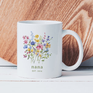 Caneca De Café Trendy Colorful Wildflower   Nana