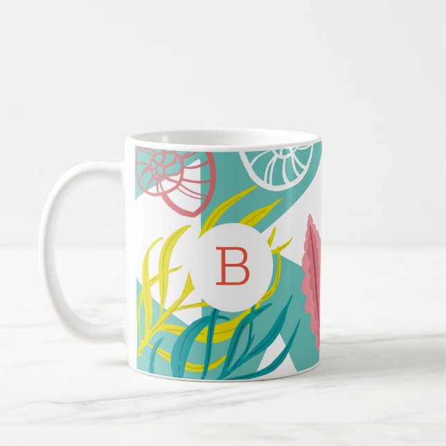 Caneca De Café Trendy Geo - Algas Marinhas | Monograma (Esquerda)
