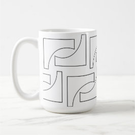Caneca De Café Trendy Geométrico Black and White