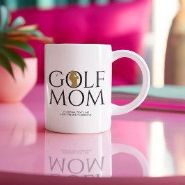 Caneca De Café Trendy "GOLF MOM" Dourado