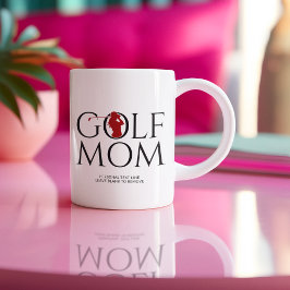 Caneca De Café Trendy "GOLF MOM" Vermelho