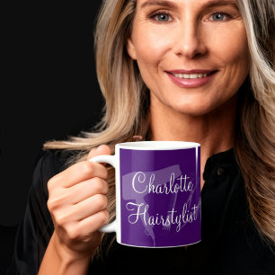 Caneca De Café Trendy Hairstylist Monograma Café Mugs Design