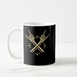Caneca De Café Trendy Halloween Skeleton Rocker Shirt, Rock Graph