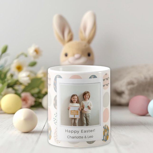 Caneca De Café Trendy Pastel Easter Photo Mug | Personalized (Criador carregado)