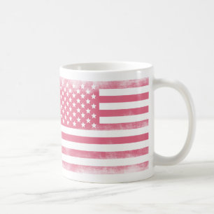 Caneca De Café Trendy Pink Grunge Flag Americano