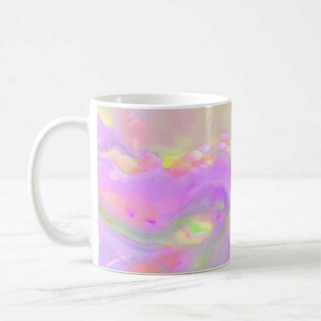 Caneca De Café Trendy pretty colorful abstract waves (Esquerda)