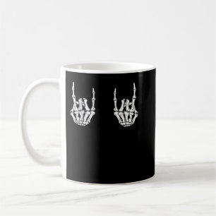 Caneca De Café Trendy Rocker Skeleton Rock Em Hallowee Engraçado