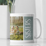 Caneca De Café Trendy SISTERS 2 Photo & Quote Keepsake Gift<br><div class="desc">This trendy photo keepsake mug would make the perfect gift for a sister! Design features 2 photographs of your choice,  the fun typography SISTERS make the best friends' and a beautiful sister sentiment quote in the centre that can be kept or perosnalized to make this gift unique to you.</div>