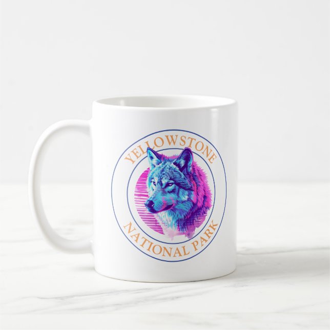 Caneca De Café Trendy Wolf Art, Parque Nacional Yellowstone, Círc (Esquerda)