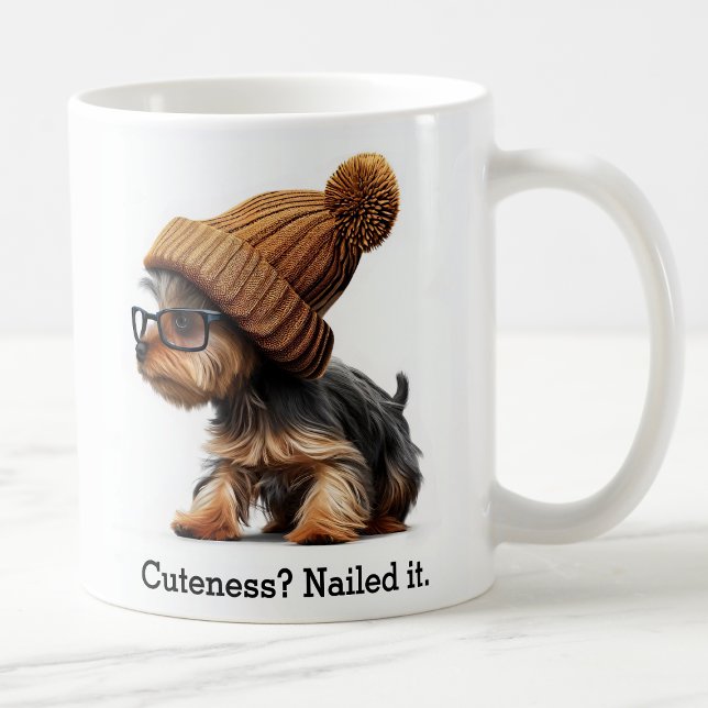 Caneca De Café Trendy Yorkie com Legal vibrações Hipsteres (Criador carregado)
