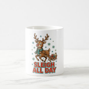 Caneca De Café Trenó o Dia Todo Vintage Rena Cerimonial Natal Ret