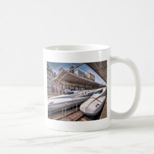 Caneca De Café Trens de bala japoneses na estação de Tokyo