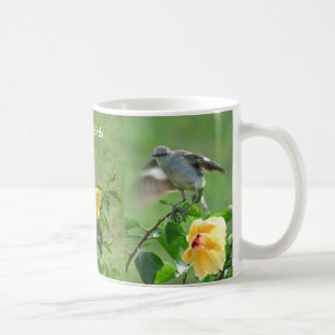 Caneca De Café Três aves-mockingbird Flores Mug