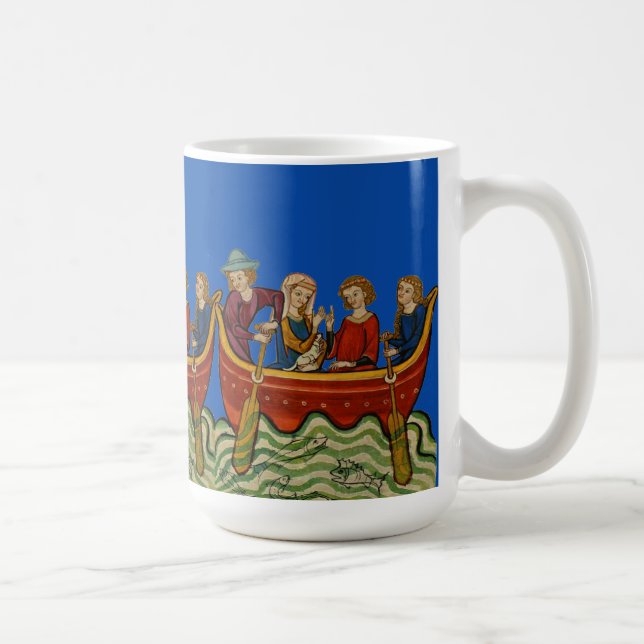 Caneca De Café Três barcos no azul do rio (Direita)