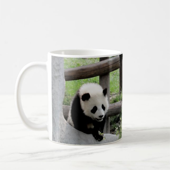 Caneca De Café Três Bebês Pandas (Esquerda)