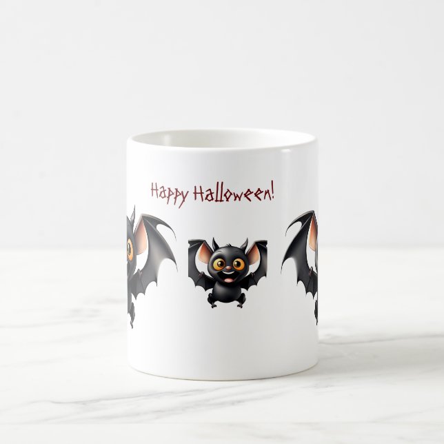 Caneca De Café Três bonitos morcegos voadores Halloween (Centro)
