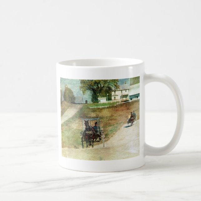 Caneca De Café Três Buggies Amish (Direita)