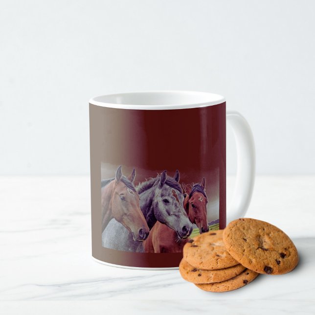 Caneca De Café Três Cabeças de Cavalo Mangueira (Criador carregado)