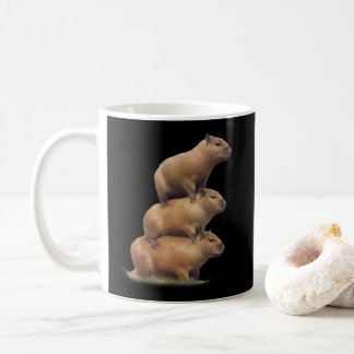 Caneca De Café Três Capybaras Funny Capybara Humor Stack Animal
