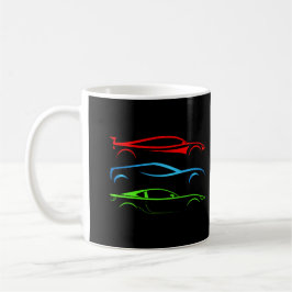 Caneca De Café Três Carros Desportivos