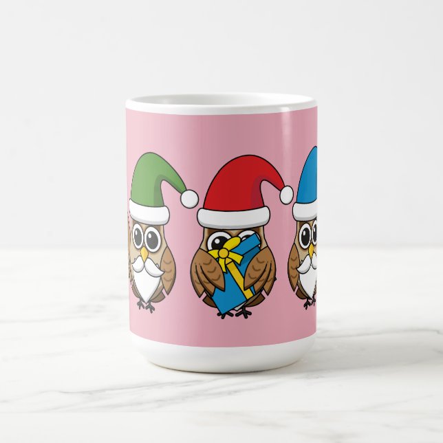 Caneca De Café Três Corujas Engraçadas de Gnomo de Natal (Centro)