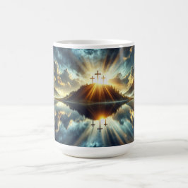 Caneca De Café Três Cruzes num Lago