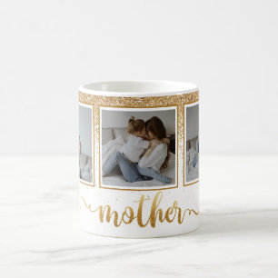 Caneca De Café Três Dias de as mães De Colagem De Fotografias M