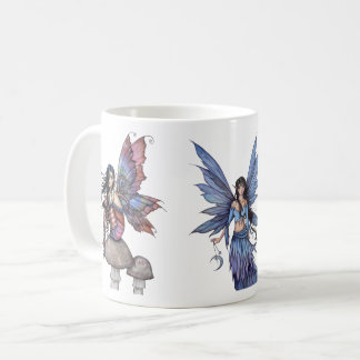Caneca De Café Três Fadas Roxas e Azuis por Molly Harrison