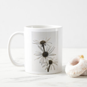 Caneca De Café Três Flores Brancas de Cone