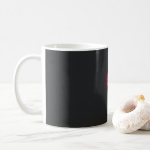 Caneca De Café Três flores cor-de-rosa com fundo preto