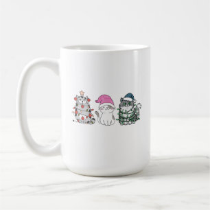 Caneca De Café Três Gatos de Natal