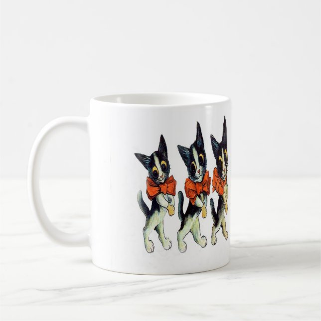 Caneca De Café Três gatos por Louis Wain - arte do gato do (Esquerda)