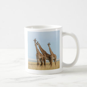 Caneca De Café Três Girafas Posicionando