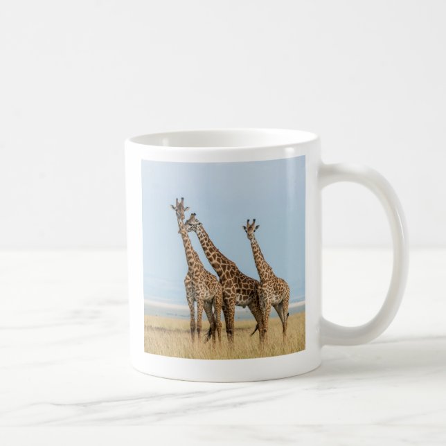 Caneca De Café Três Girafas Posicionando (Direita)