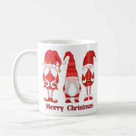 Caneca De Café Três Gnômes Vermelhos de Natal Feliz Natal