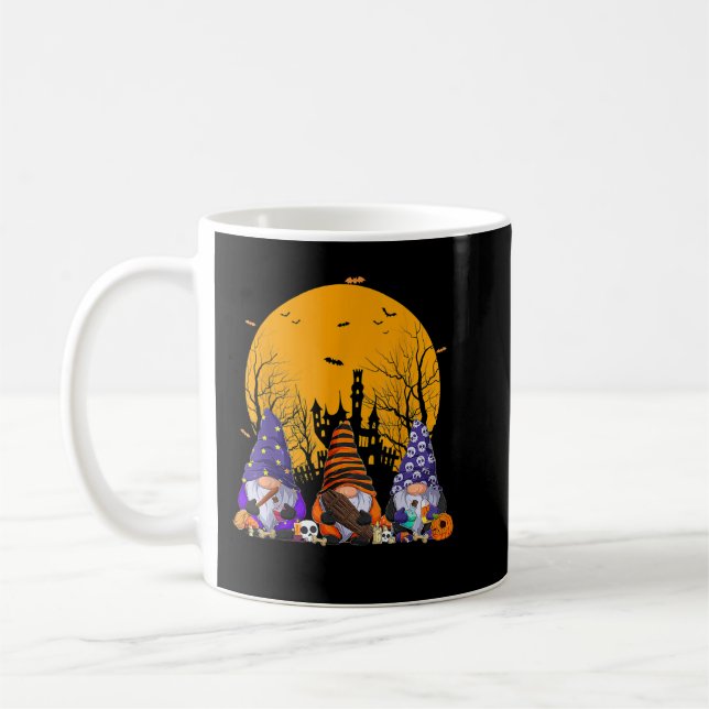 Caneca De Café Três Gnomos Feliz Halloween Call Candy Corn Pumpk (Esquerda)