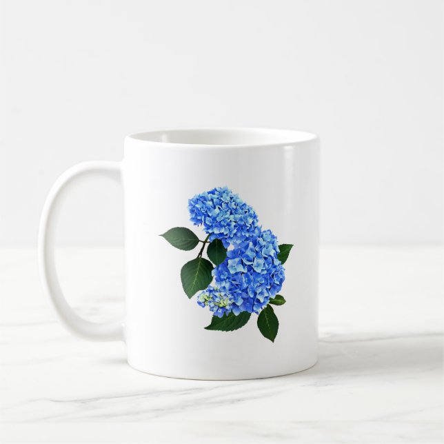 Caneca De Café Três Hydrangea Azul (Esquerda)