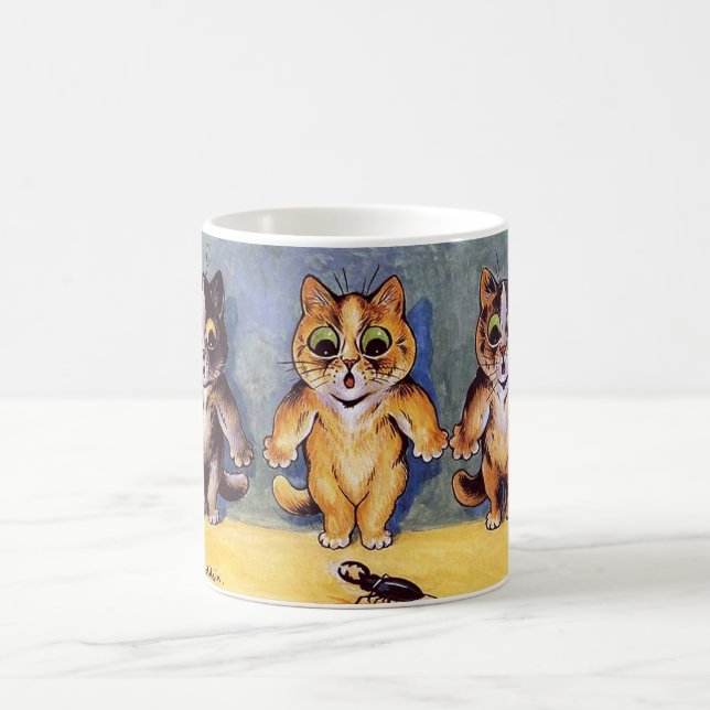 Caneca De Café Três Kittens e Besouro, Louis Wain (Centro)