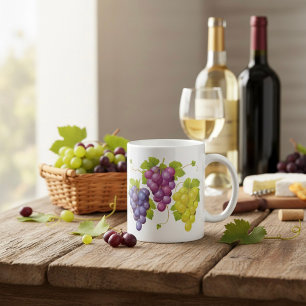 Caneca De Café Três Molhos De Uvas