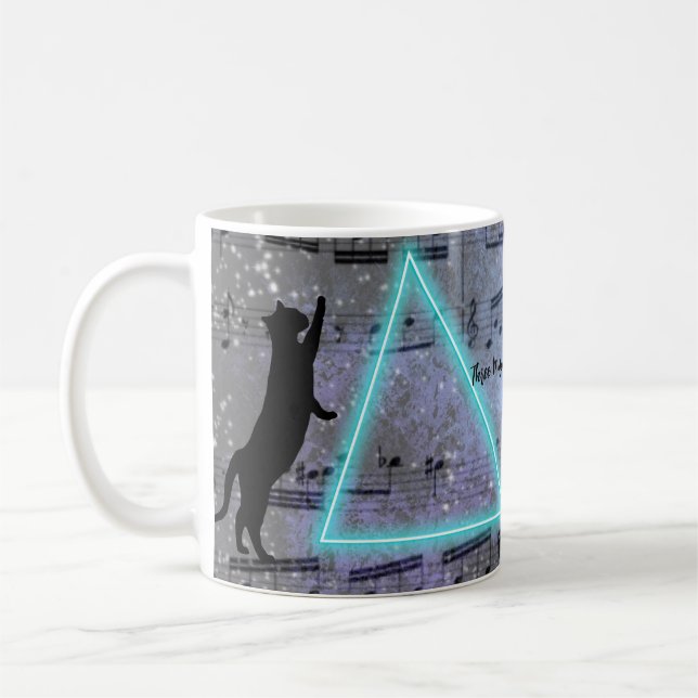 Caneca De Café Três Músicas Adorando Gatos Negros (Esquerda)
