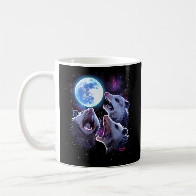 Caneca De Café Três Ogambms Que Uivam Na Lua Pet Possum (Esquerda)