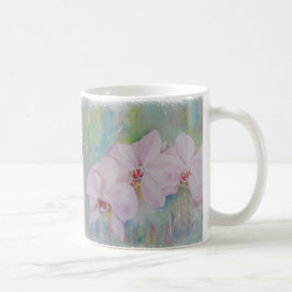 CANECA DE CAFÉ TRÊS ORQUIDES BRANCOS MÚG CLÁSSICA